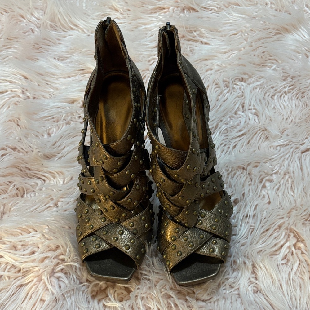 Jessica Simpson Metallic Studded Heels